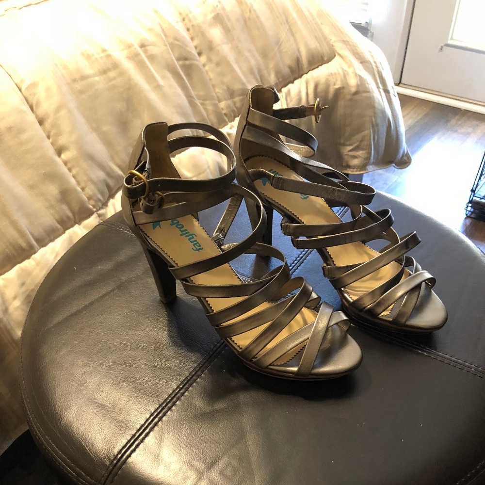 Faryl Robin Silver Strap Pumps